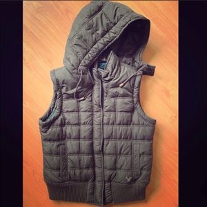 Chocolate brown American Eagle Vest with hood